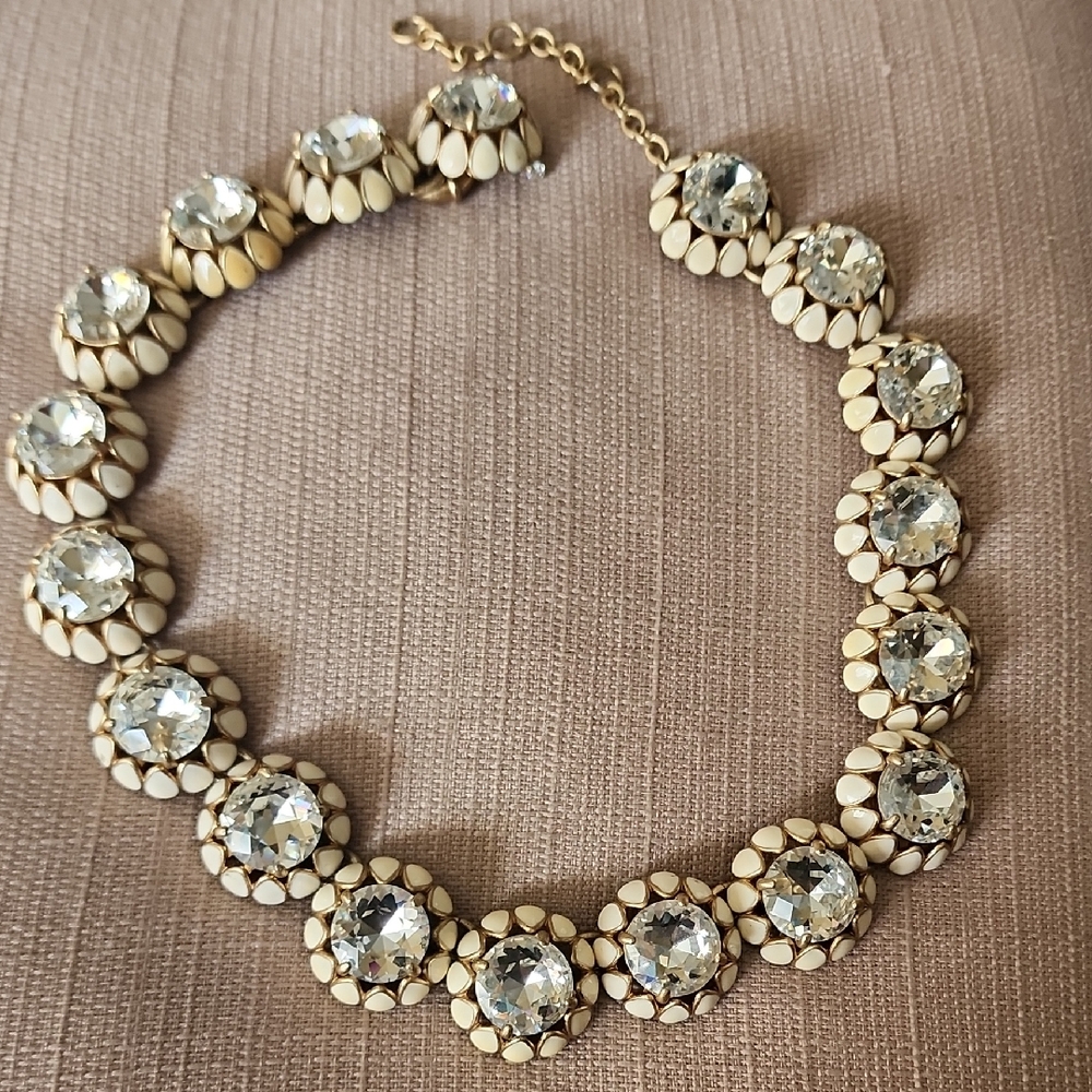 J. Crew Clear Crystal Collar Statement Necklace